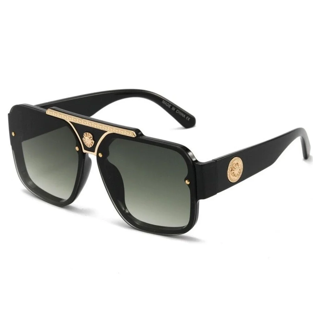 Square Frame Sunglasses Olive Green Lens Gradient Lens Fashion Shades Lentes New